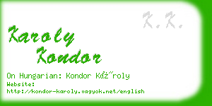 karoly kondor business card